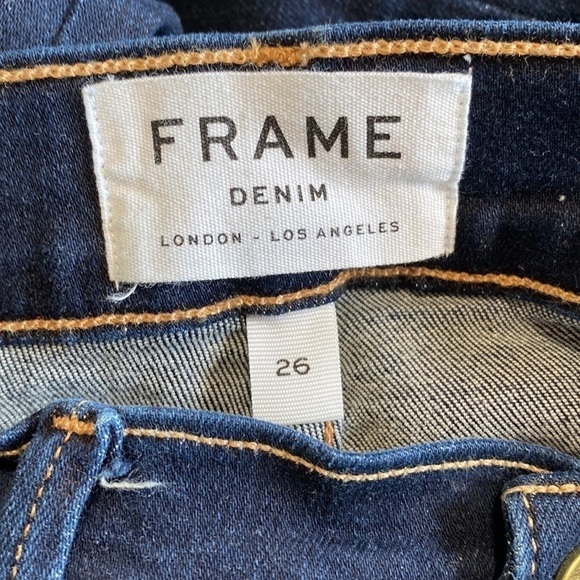 FRAME Le Sylvie High Waist Side Slit Ankle Straight Leg Jeans In Cabana Sz 26 - Picture 10 of 13